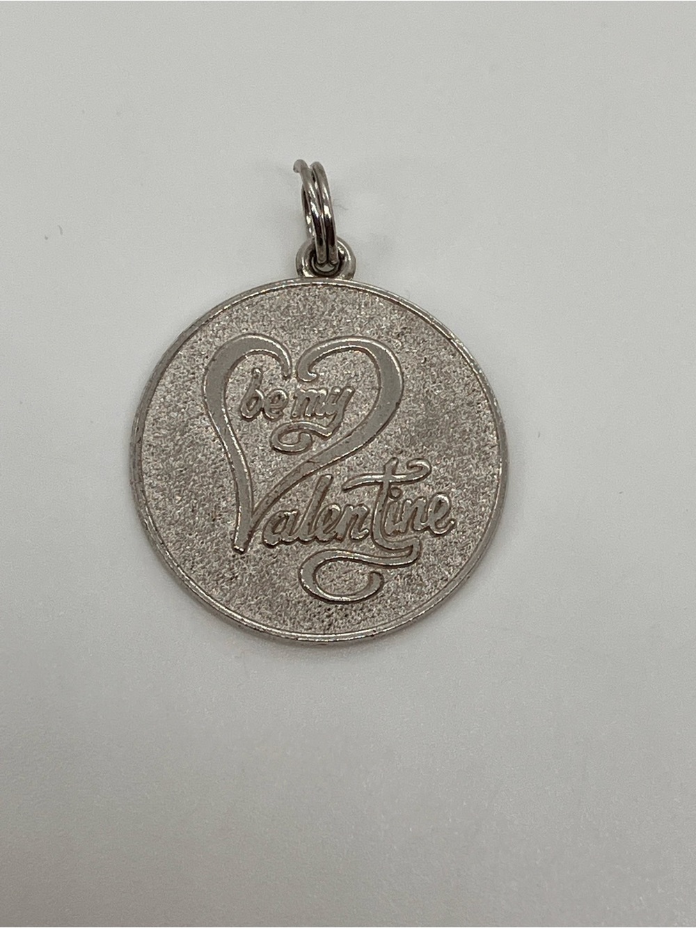 Vtg 925 Rembrandt Be My Valentine Large Disc Heart Charm Sterling Silver